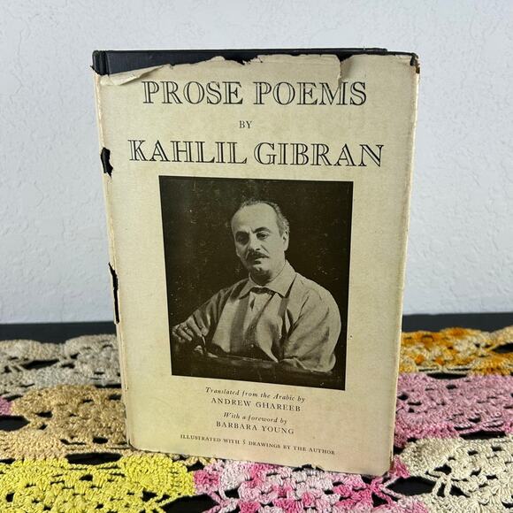 Vtg 50s decor- Prose Poems by Kahlil Gibran- 5 illustrations- coffee table book - Picture 1 of 7